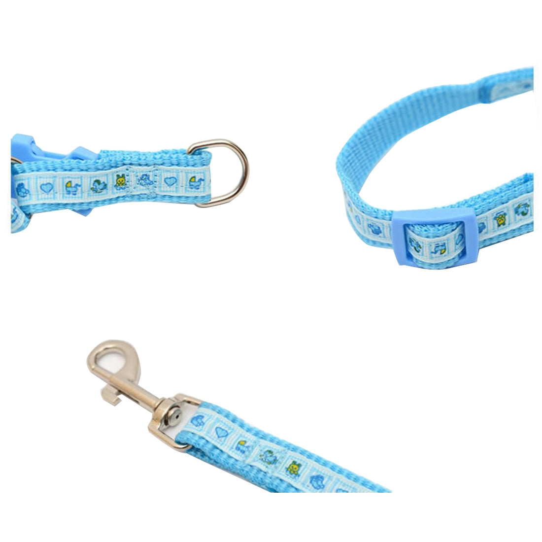 Nylon Printed Pet Harness & Leash Set – Size M (Black) Adjustable Chest: 25–40cm | Leash Length: 120cm