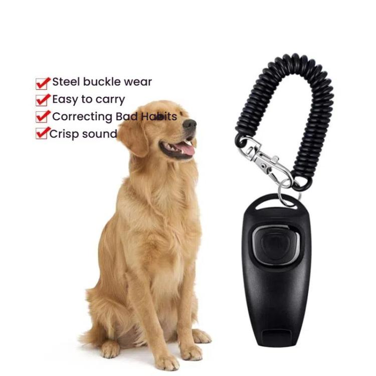 2-in-1 Pet Training Clicker & Dog Whistle with Retractable Wristband
